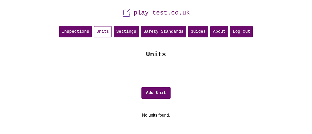 Units Index - Empty