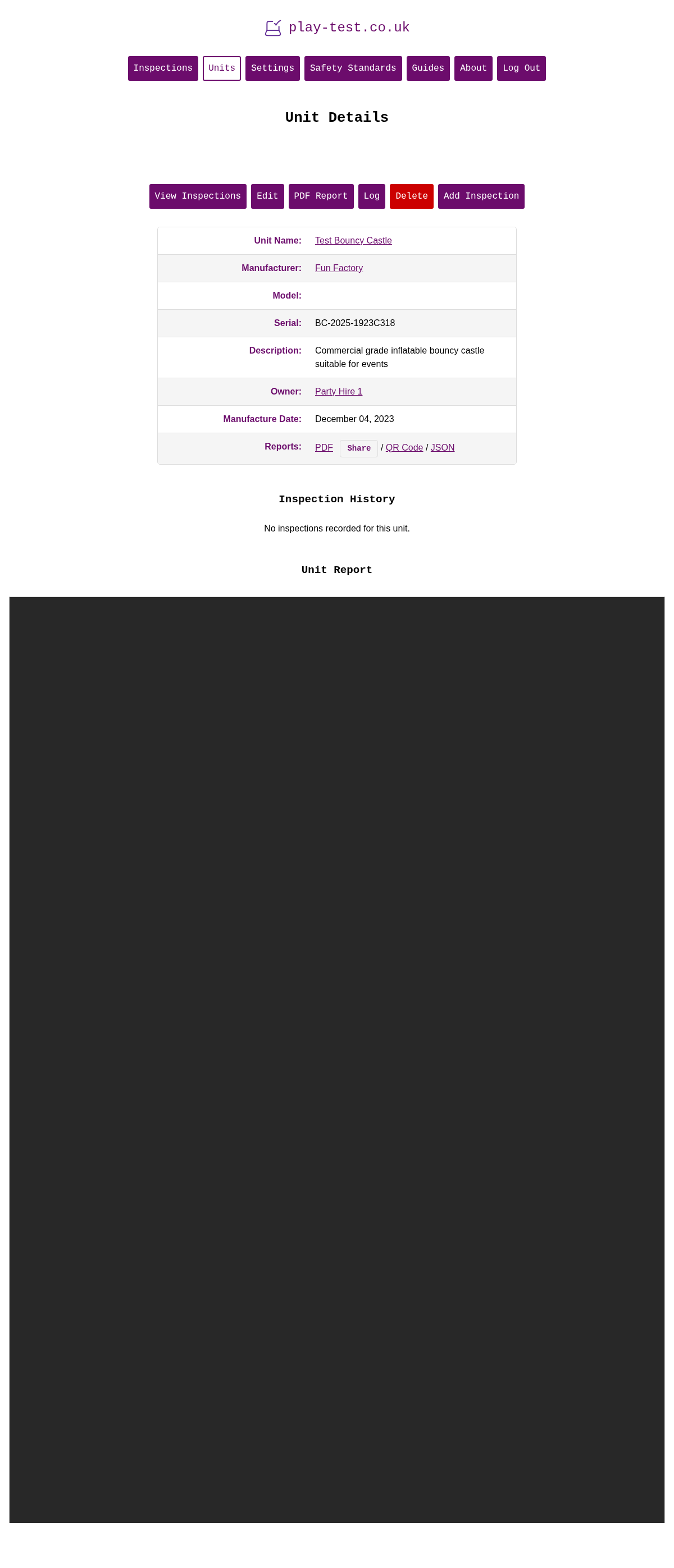 Unit Details Page